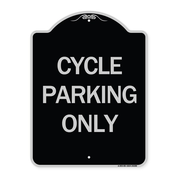 Cycle Parking Only Heavy-Gauge Aluminum Architectural Sign, 24" x 18", BS-1824-24200
